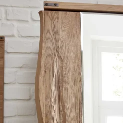 Wildeiche Wandspiegel mit Baumkante - Konvava