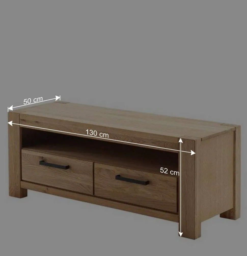 Wildeiche Wohnwand Set teilmassiv - Sophia (vierteilig)