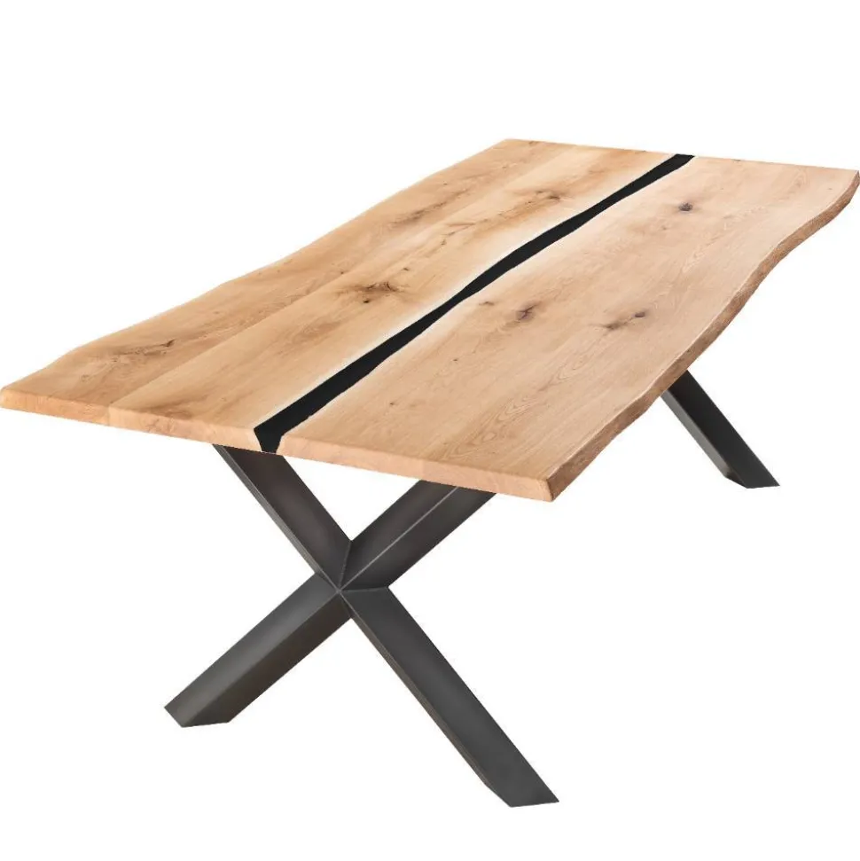 Wildeiche-Esstisch mit Naturkanten - Fabienne