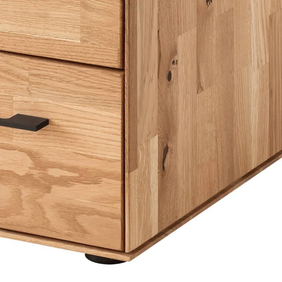 Wildeiche-Hochkommode mit fünf Schubladen - Kassanda