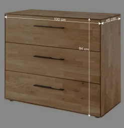 Wildeiche-Kommode 100 cm breit - Kassanda