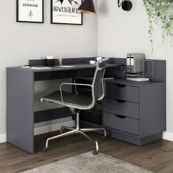 Winkelschreibtisch in Anthrazit - Korfu