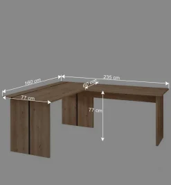 Winkelschreibtisch 160x77x235 cm - Emly