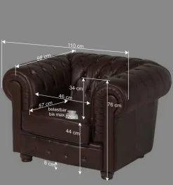 Wischleder Sessel in Braun - Cementa