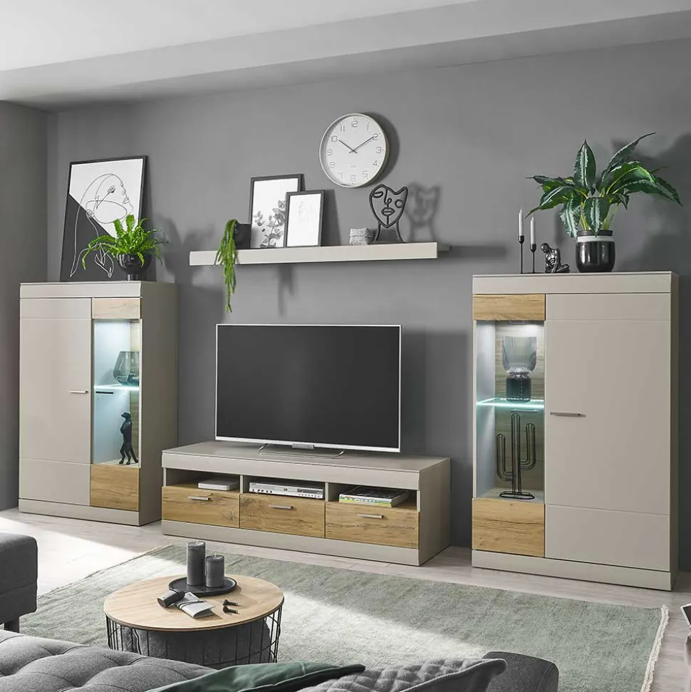 Wohnkombination Wohnwand Set - Lioscas (vierteilig)