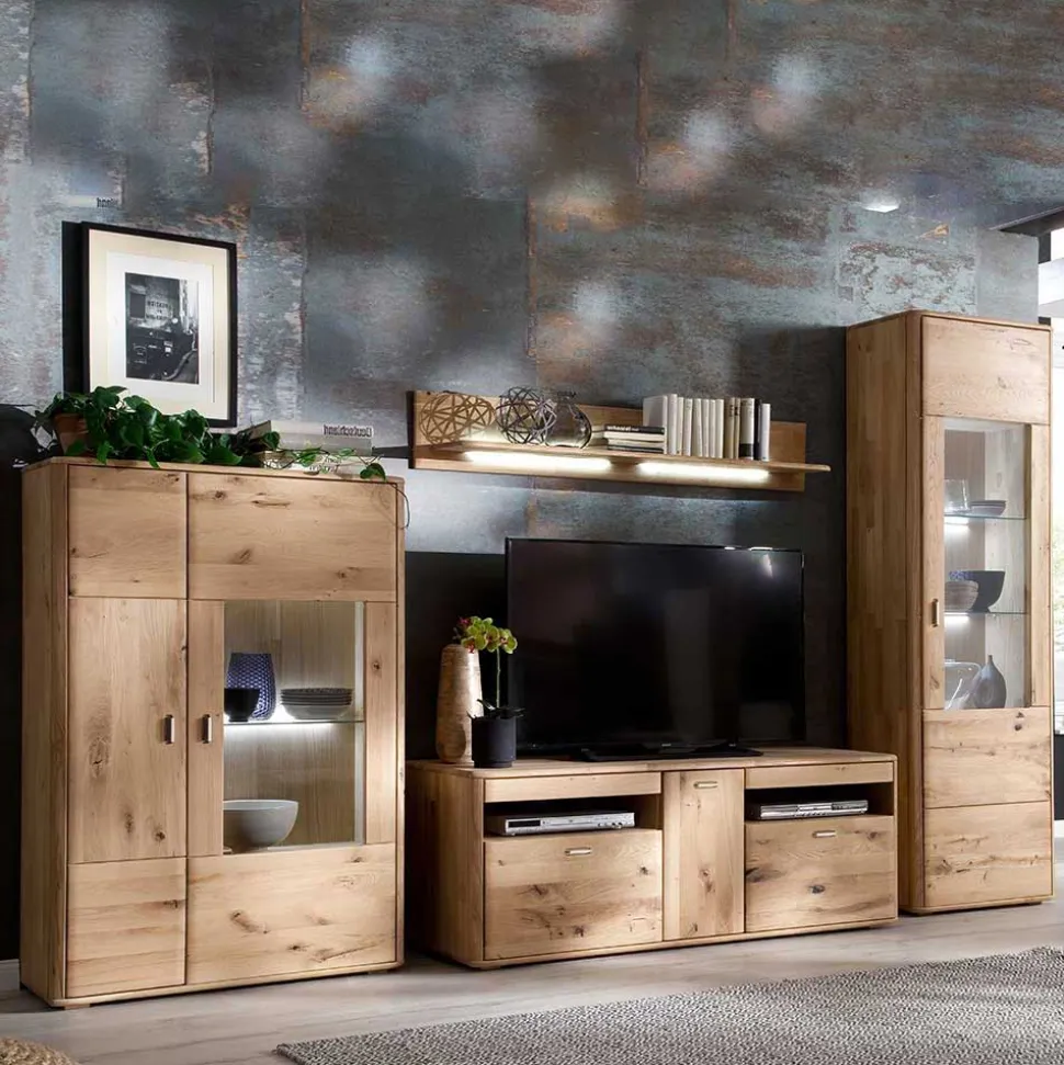 Wohnmöbel aus Eiche Massivholz - Destal (vierteilig)
