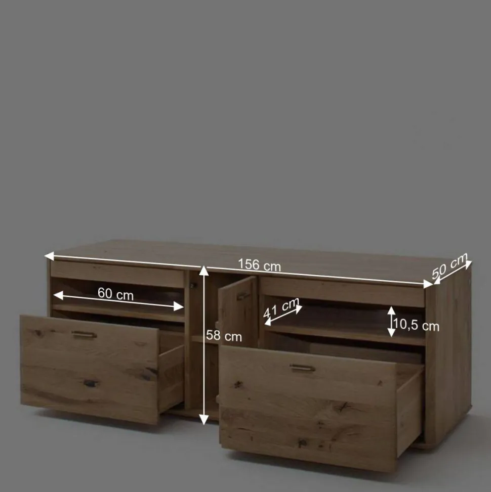 Wohnmöbel aus Eiche Massivholz - Destal (vierteilig)