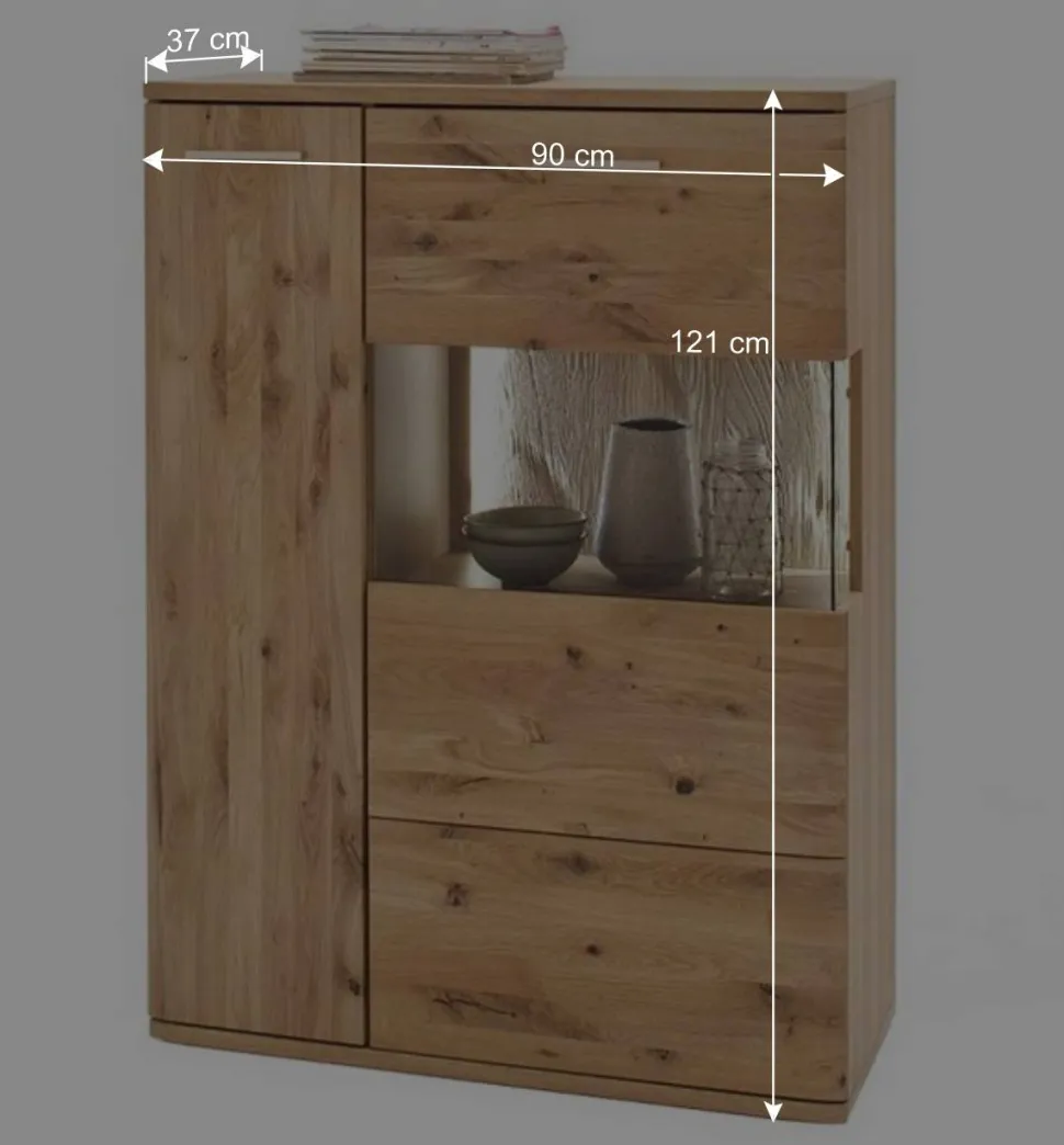 Wohnmöbel Set in Eiche Bianco - Crokas (vierteilig)