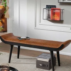 Wohnraum Designbank aus echtem Leder - Yagov