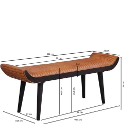Wohnraum Designbank aus echtem Leder - Yagov