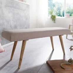 Wohnraum Retro Polsterbank in Beige - Vergavo