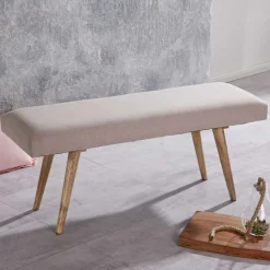 Wohnraum Retro Polsterbank in Beige - Vergavo