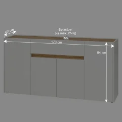 Wohnraum Sideboard 170 cm breit - Nonessia