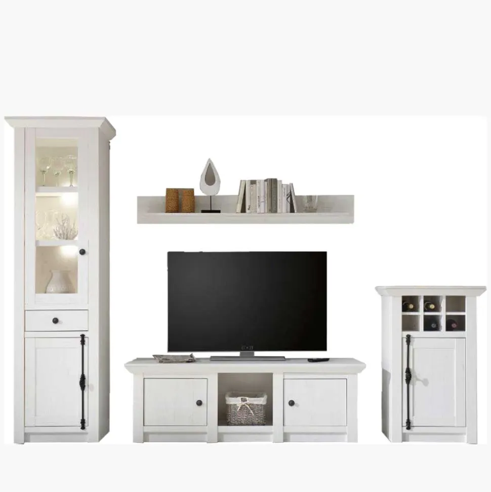 Wohnwand Chelles im Landhausstil (vierteilig)