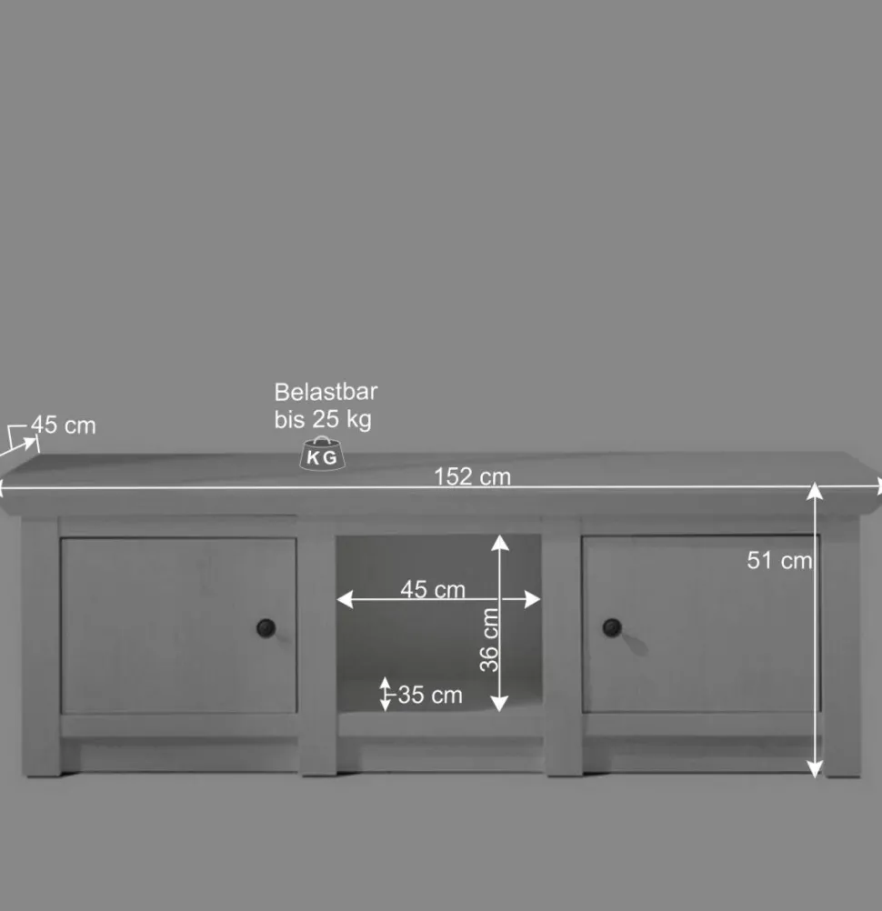 Wohnwand Chelles im Landhausstil (vierteilig)