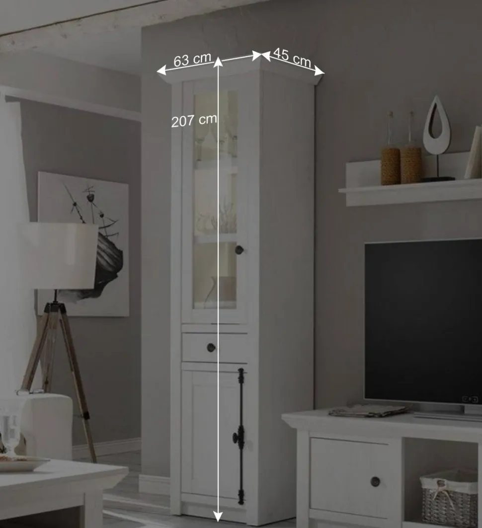 Wohnwand Chelles im Landhausstil (vierteilig)