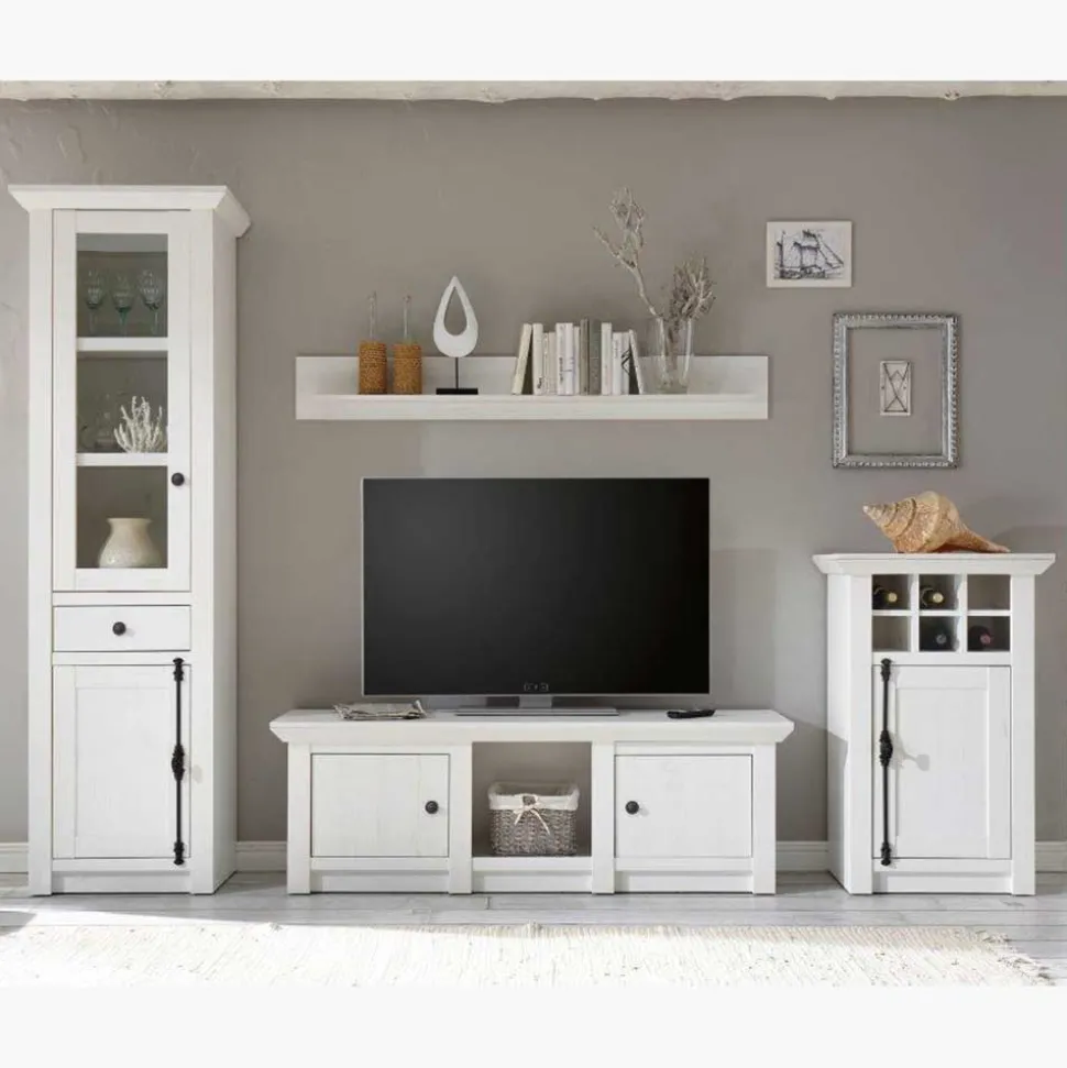 Wohnwand Chelles im Landhausstil (vierteilig)