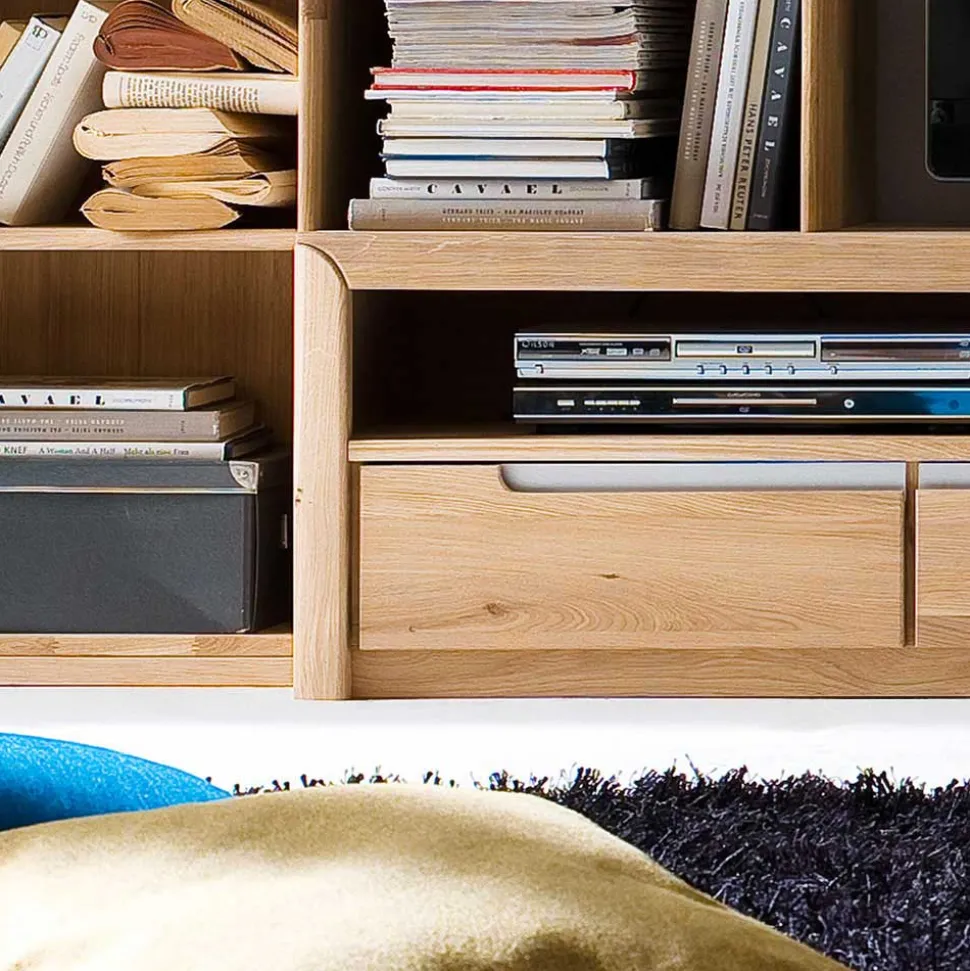 Wohnwand Croconia aus Wildeiche Massivholz (dreiteilig)