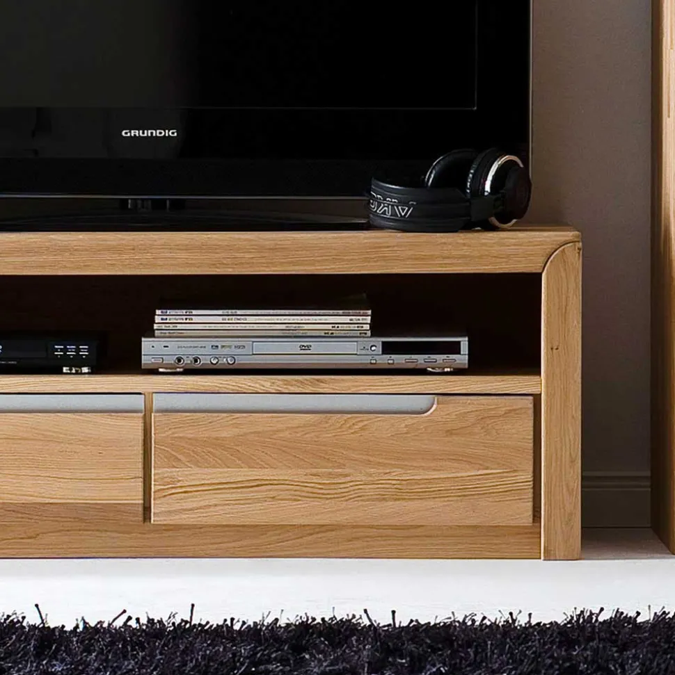 Wohnwand Croconia aus Wildeiche Massivholz (dreiteilig)