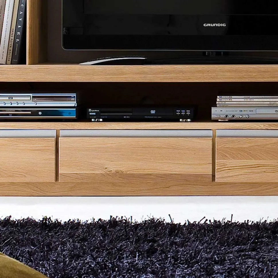 Wohnwand Croconia aus Wildeiche Massivholz (dreiteilig)