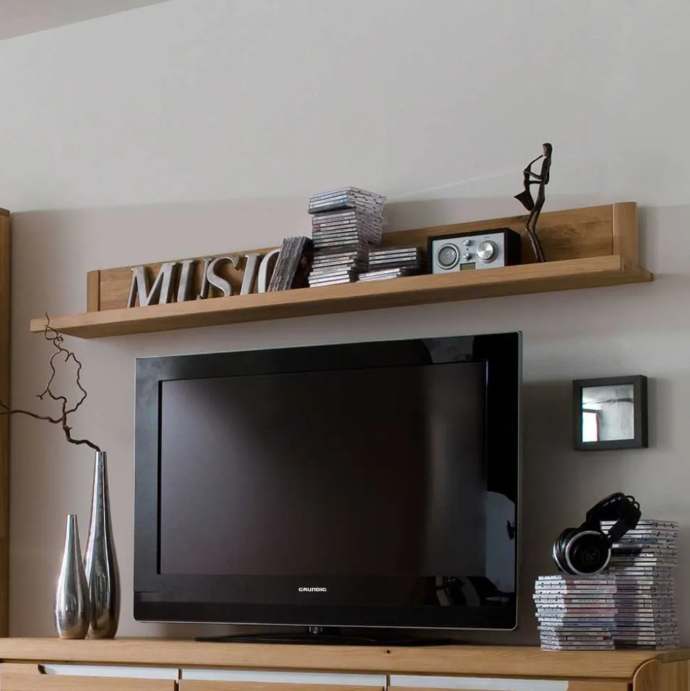 Wohnwand Croconia aus Wildeiche Massivholz (dreiteilig)