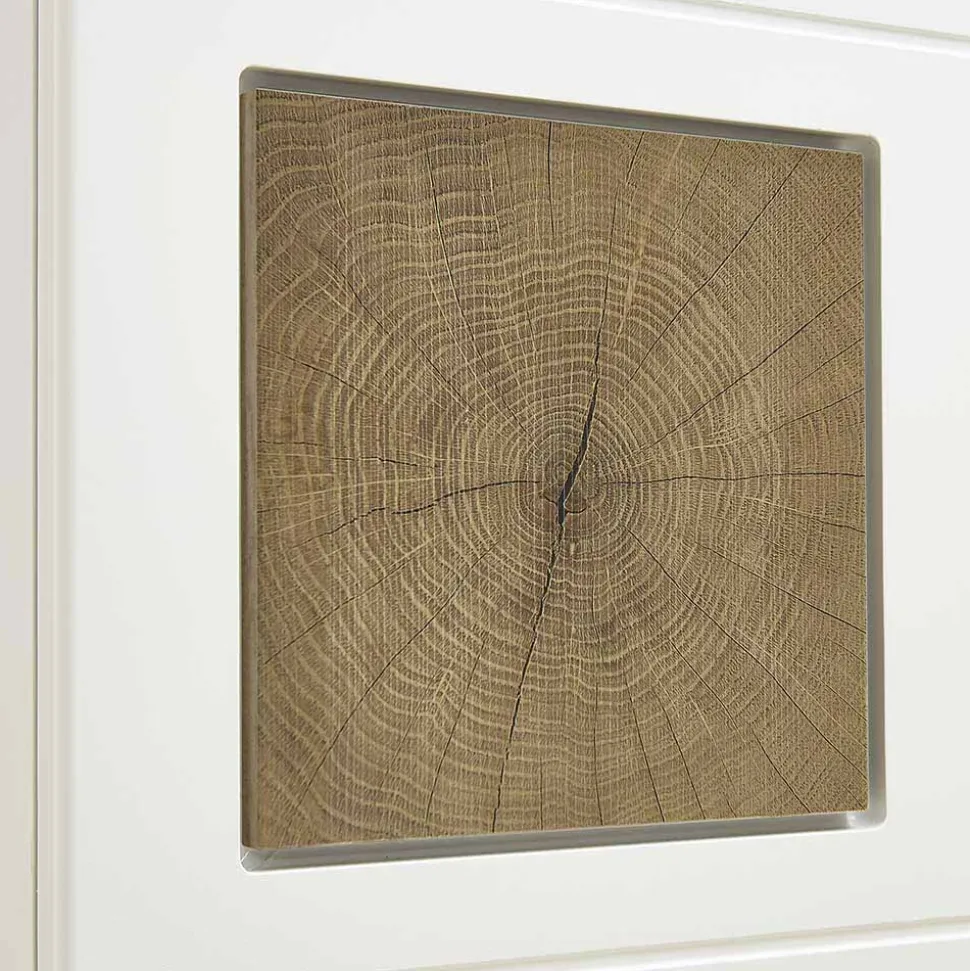 Wohnwand Hängeschrank in Weiß Eiche - Lisepio