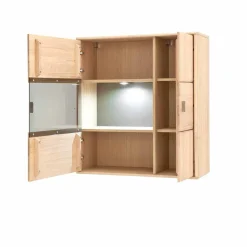 Wohnwand Hängevitrine in Eiche Bianco - Vernella