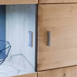 Wohnwand Hängevitrine in Eiche Bianco - Vernella