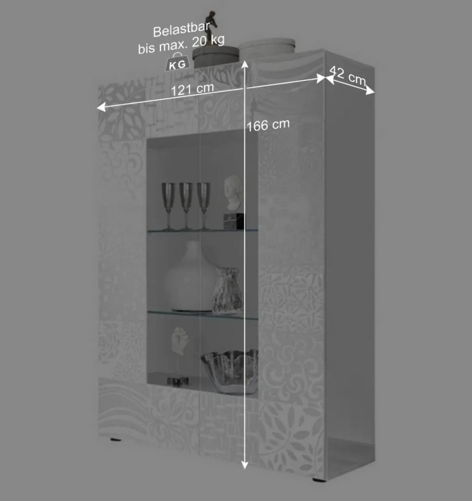 Wohnwand Hochglanz in Weiß - Vascaub (dreiteilig)