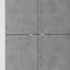 Wohnwand in Beton Optik & Weiß HG - Narandu (dreiteilig)