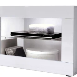 Wohnwand in Beton Optik & Weiß HG - Narandu (dreiteilig)