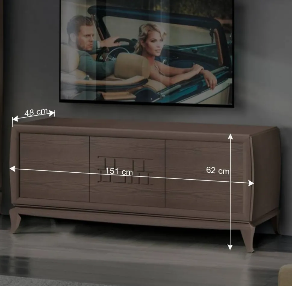 Wohnwand in Esche Dunkel - Lacruzira (dreiteilig)