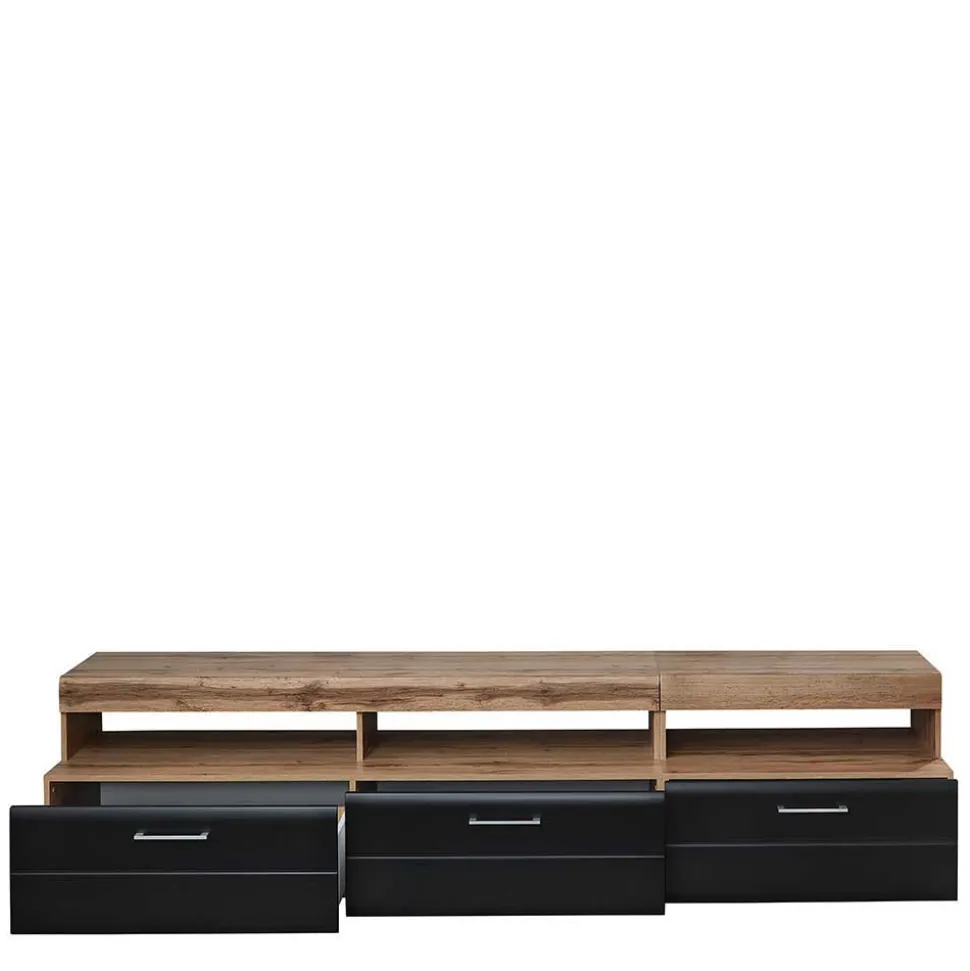 Wohnwand in Schwarz & Wildeiche - Kandu (fünfteilig)