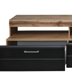 Wohnwand in Schwarz & Wildeiche - Kandu (fünfteilig)