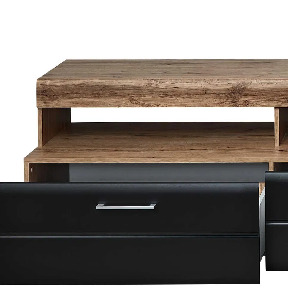 Wohnwand in Schwarz & Wildeiche - Kandu (fünfteilig)