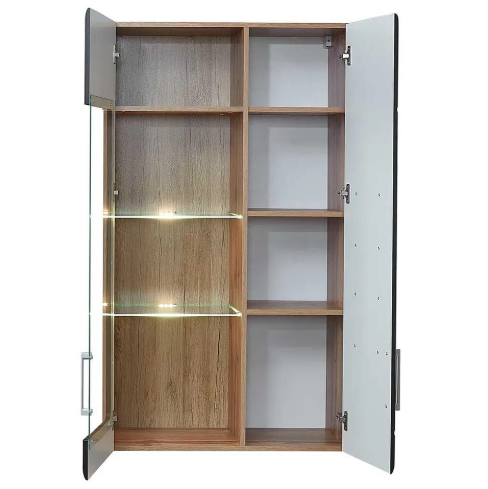 Wohnwand in Schwarz & Wildeiche - Kandu (fünfteilig)