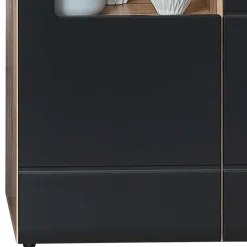 Wohnwand in Schwarz & Wildeiche - Kandu (fünfteilig)