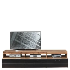 Wohnwand in Schwarz & Wildeiche - Kandu (fünfteilig)