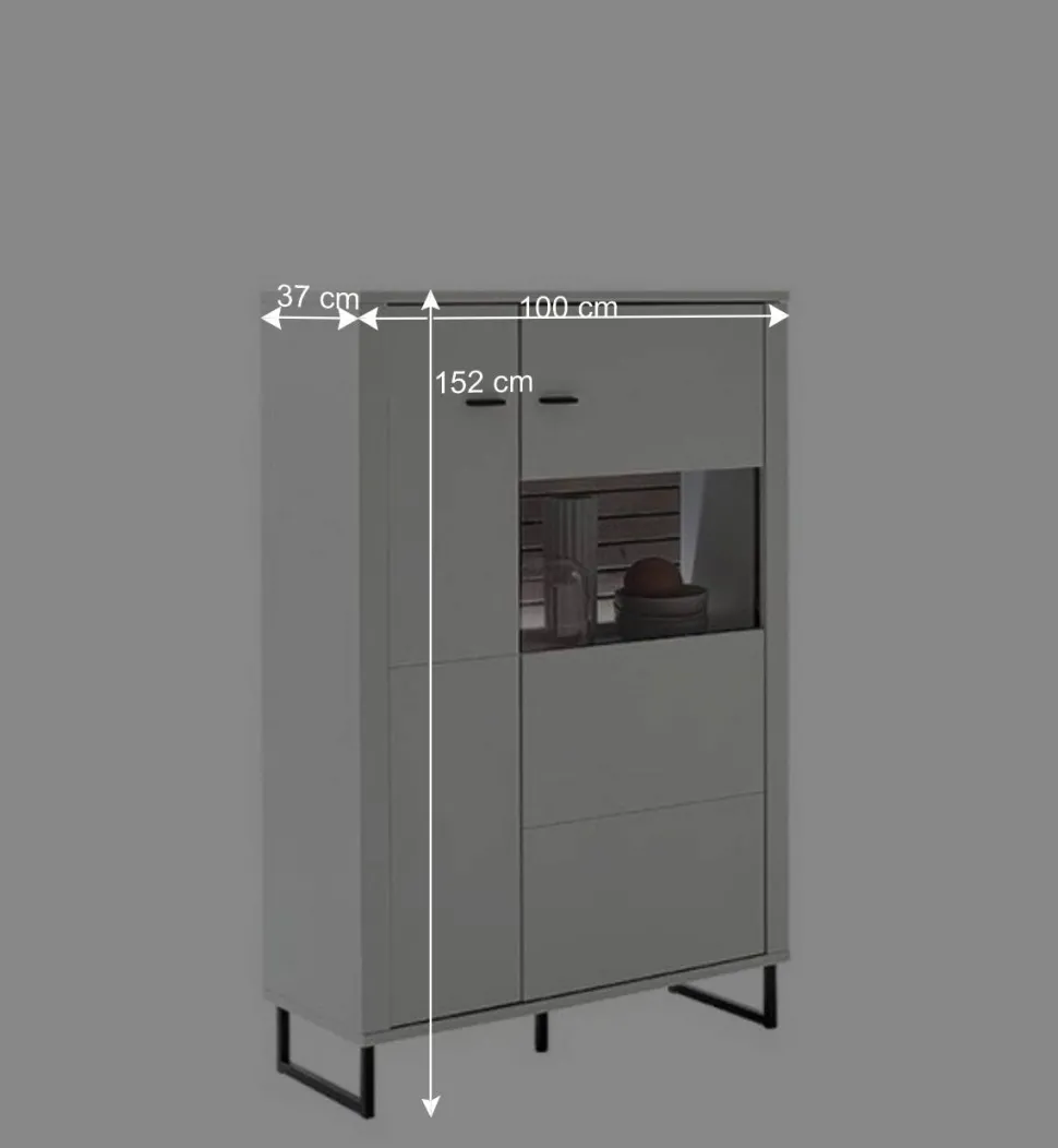 Wohnwand in Weiß mit Wildeiche - Varzino (dreiteilig)