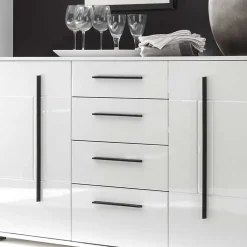 Wohnwand Jetongos in Hochglanz Weiß (dreiteilig)