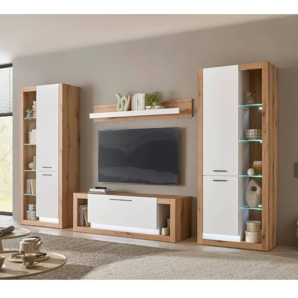 Wohnwand Kombination modern - Adejano (vierteilig)