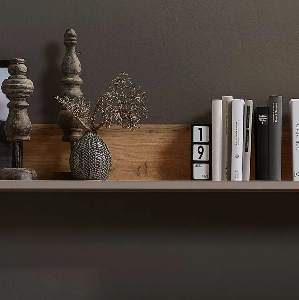 Wohnwand Möbel in Grau & Eiche - Fraguca (vierteilig)