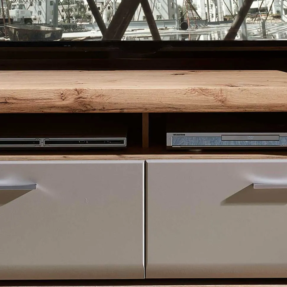 Wohnwand Möbel in Grau & Eiche - Fraguca (vierteilig)