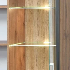 Wohnwand Möbel in Schwarz & Wildeiche - Kandu (fünfteilig)