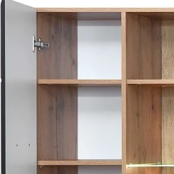 Wohnwand Möbel in Schwarz & Wildeiche - Kandu (fünfteilig)