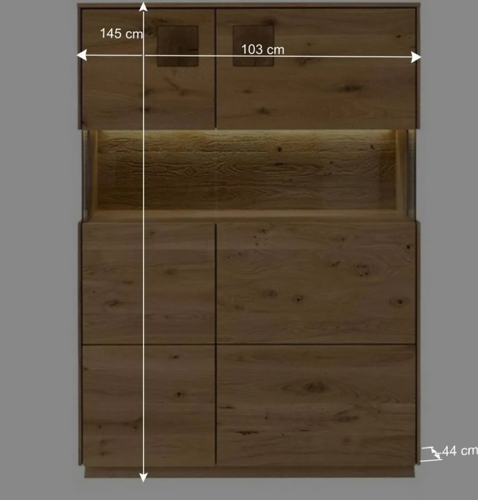 Wohnwand Möbel Kombination aus Wildeiche - Millena (dreiteilig)