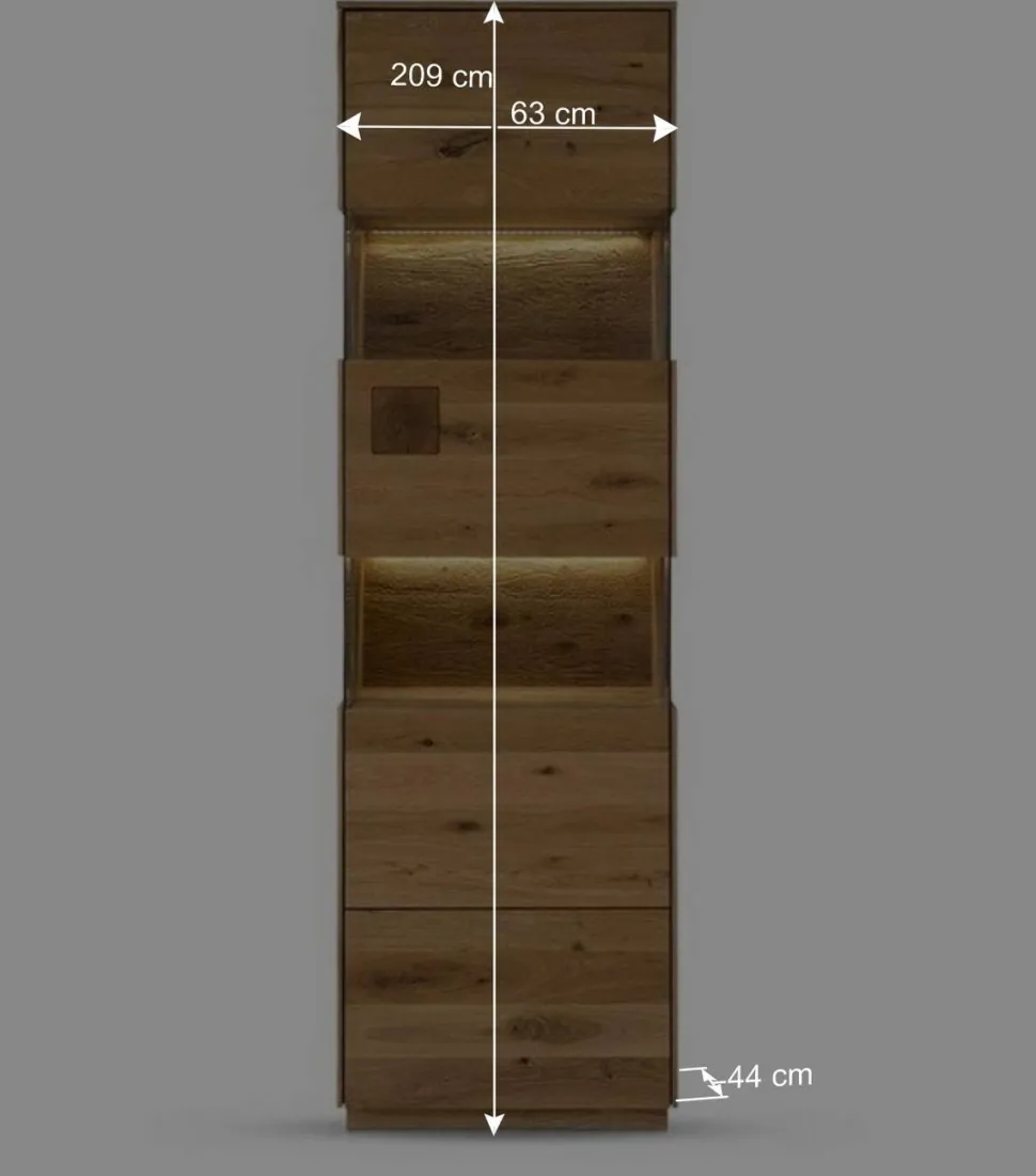 Wohnwand Möbel Kombination aus Wildeiche - Millena (dreiteilig)