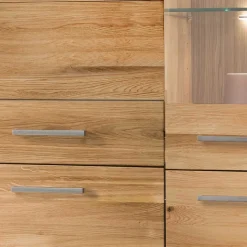 Wohnwand Möbel Set aus Wildeiche - Loitons (vierteilig)