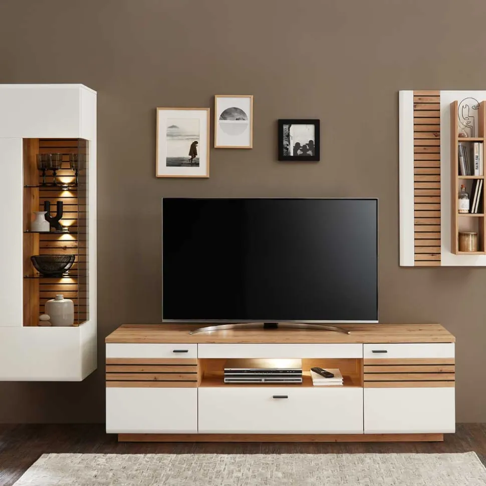 Wohnwand Möbel Zusammenstellung 239 cm breit - Niam (dreiteilig)