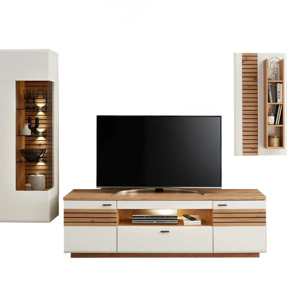 Wohnwand Möbel Zusammenstellung 239 cm breit - Niam (dreiteilig)